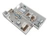 2 Bedroom 2 bath 903 sq ft 3D floor plan